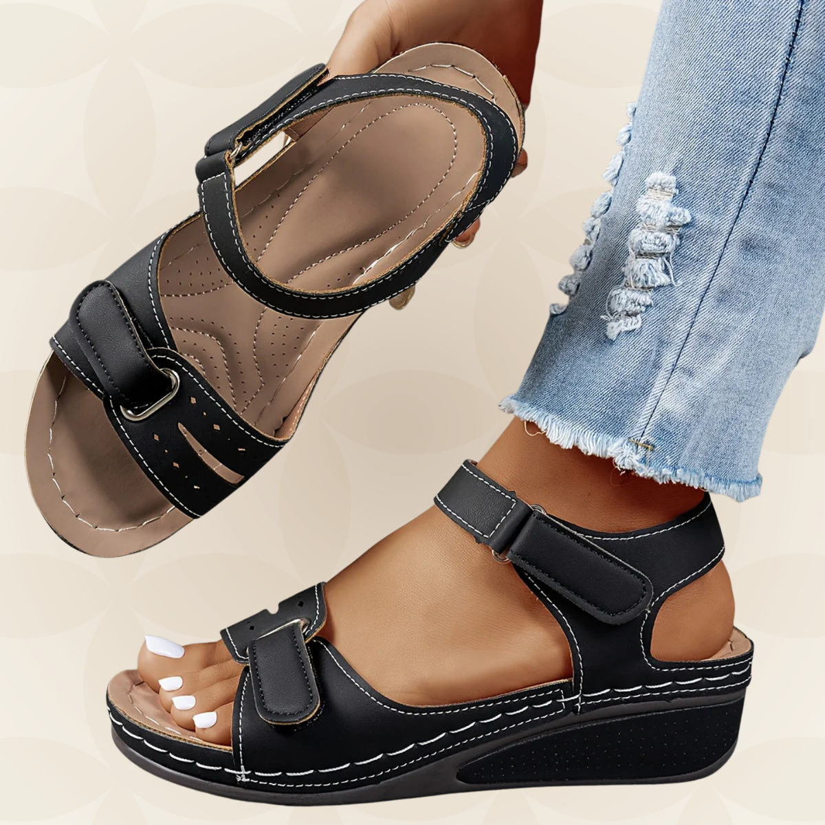 Sophie – Orthopedische Sandalen voor Hielspoor, Brede Voeten & Artrose