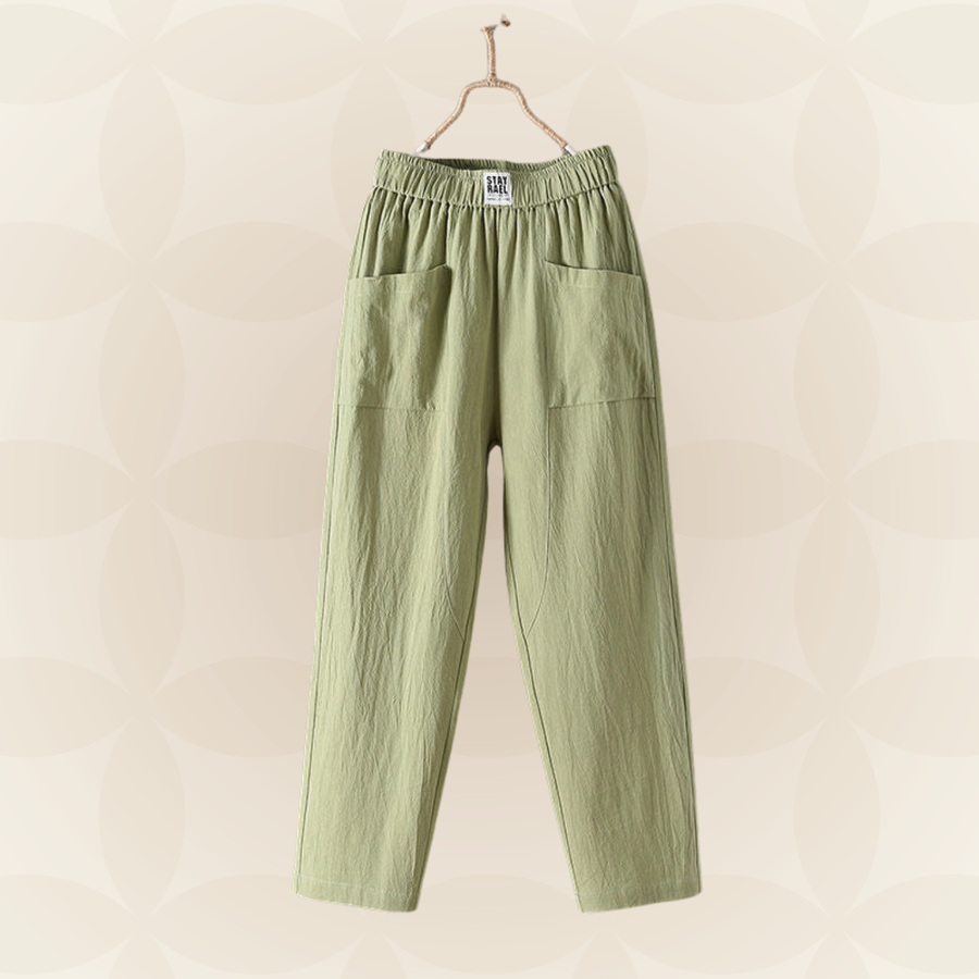 Margriet - Katoen En Linnen Effen Kleur Casual Broek