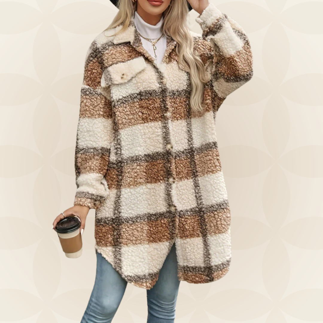 Regina – Zachte ruitjas met teddylook