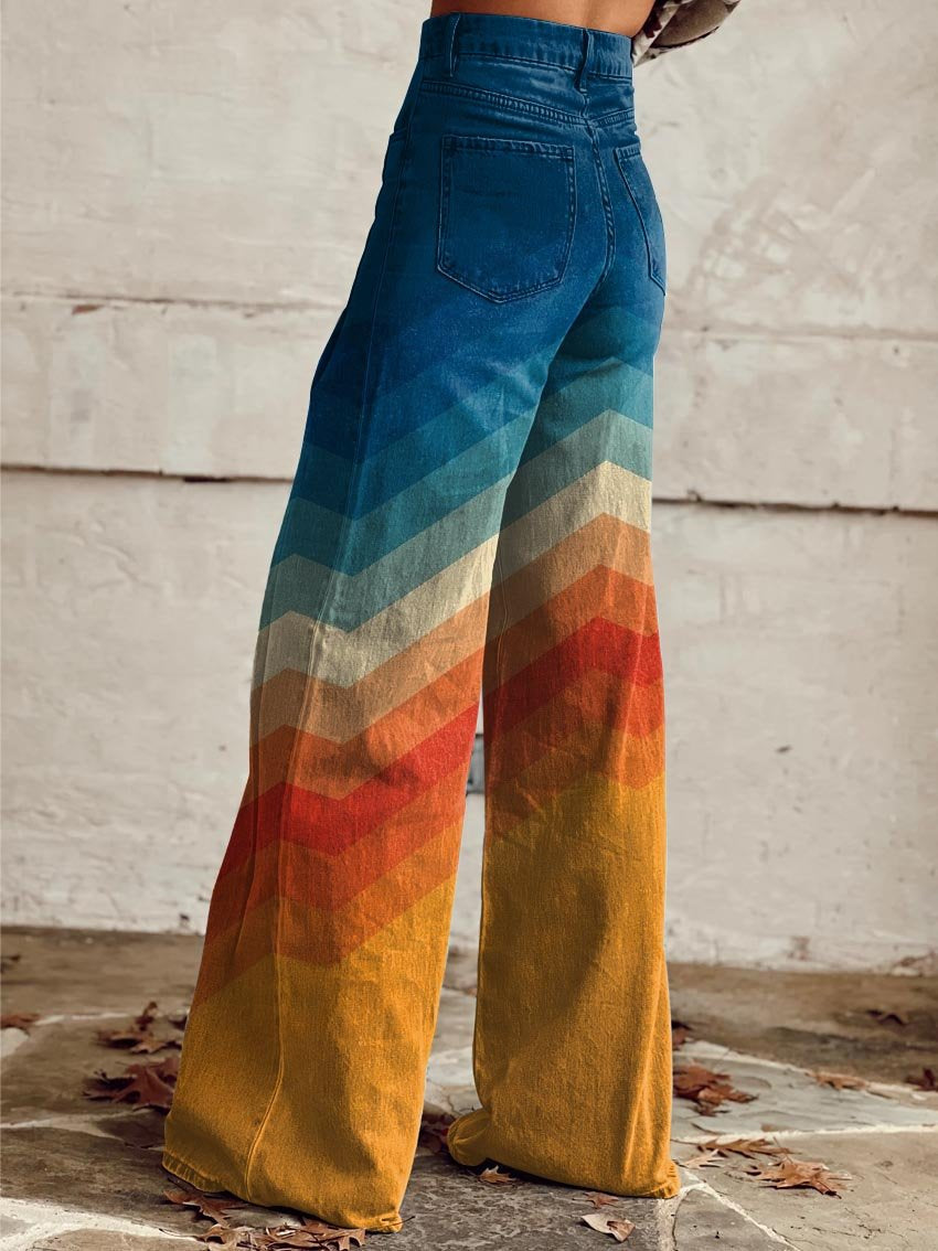 Léa - Elegante Retro Zigzag Broeken